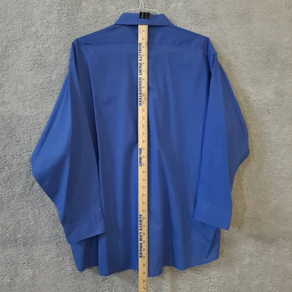 Oleg Cassini Blue Casual Button Down Shirt - Picture 5 of 7